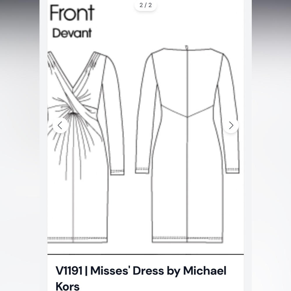 V1191 Sewing Pattern 12-18 - Picture 2 of 2